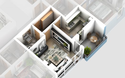 Garsoniera de vanzare 32,3 mp + terasa 6 mp – Central – Piata Cluj